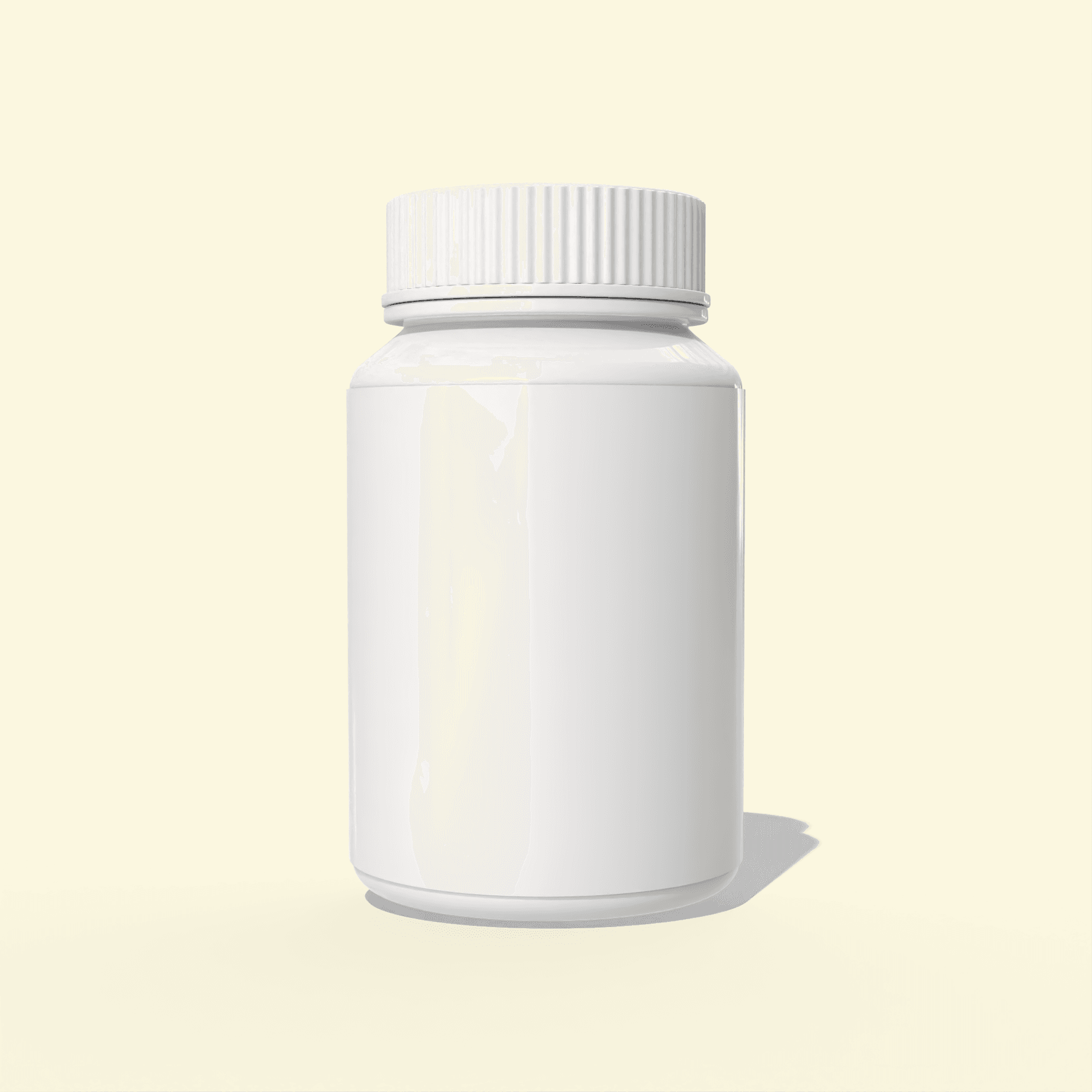 White HDPE bottle with a screw cap